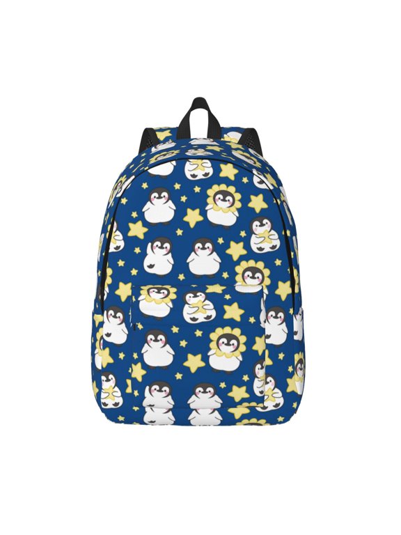 Star Penguin for Canvas Backpack,Travel Rucksack Unisex Knapsack Laptop Backpack for Work & College -Small