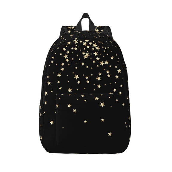 Defioc Star Silver Glitter for Canvas Backpack,Travel Rucksack Unisex Knapsack Laptop Backpack for Work & College -Medium