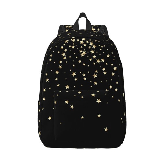 Defioc Star Silver Glitter for Canvas Backpack,Travel Rucksack Unisex Knapsack Laptop Backpack for Work & College -Small