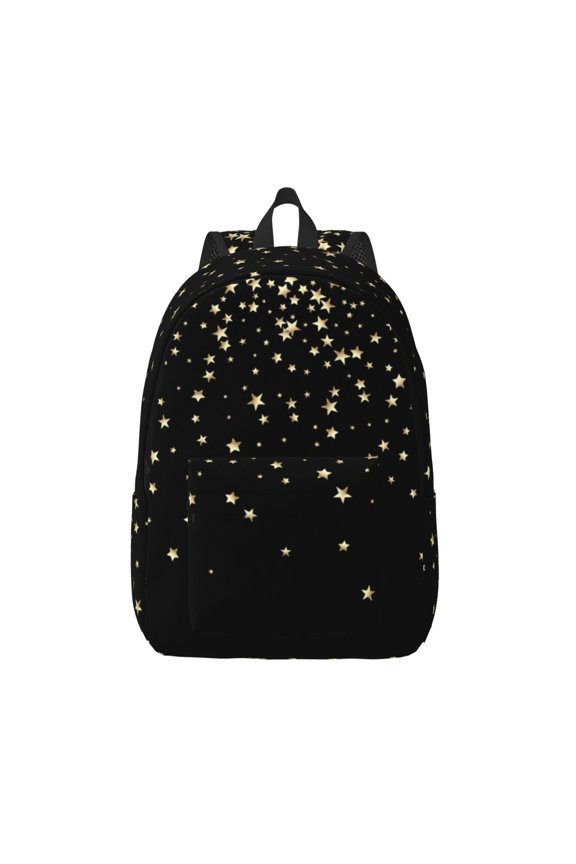 Star Silver Glitter for Canvas Backpack,Travel Rucksack Unisex Knapsack Laptop Backpack for Work & College -Small