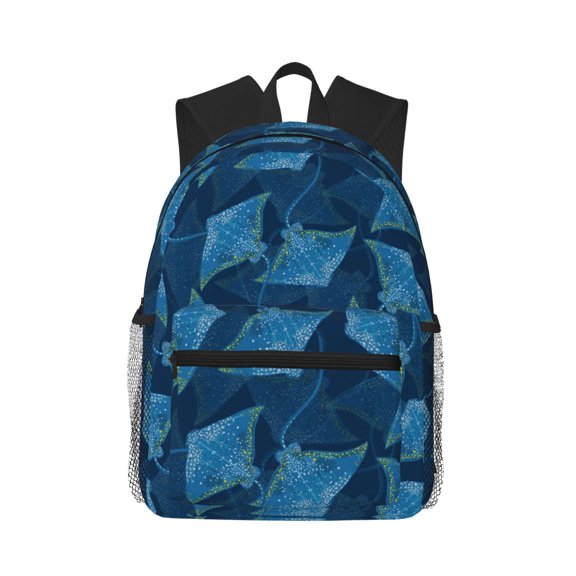 Defioc Stingray Pattern Laptop Backpack for Men and Women,Casual Backpack Dayback Sports Bookbag for Travel Running Hiking