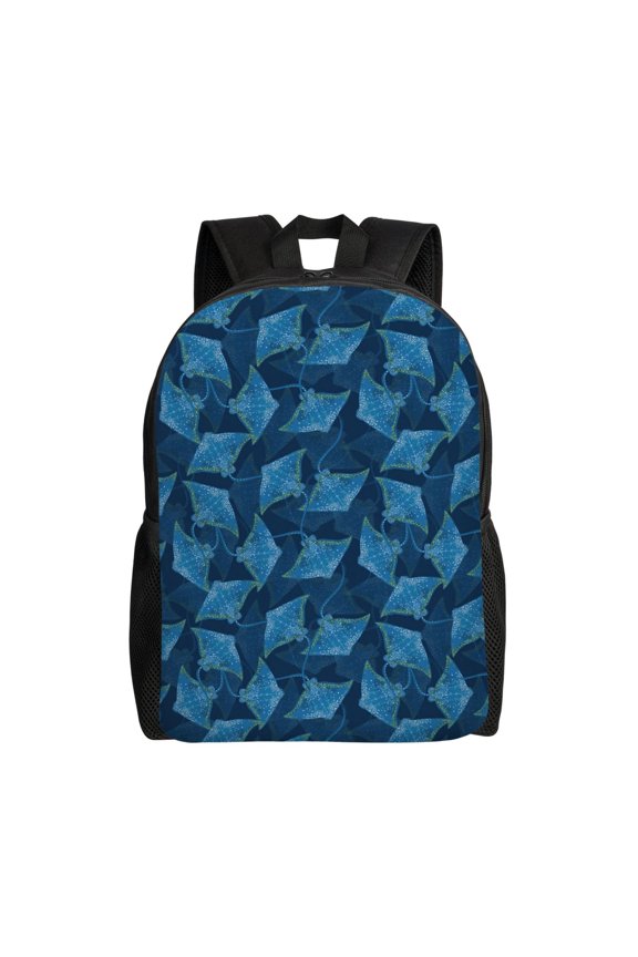 Stingray Print Backpack -Travel,or Work Bookbag Daypacks with 15-Inch Laptop Sleeve and Dual Water Bottle Pockets