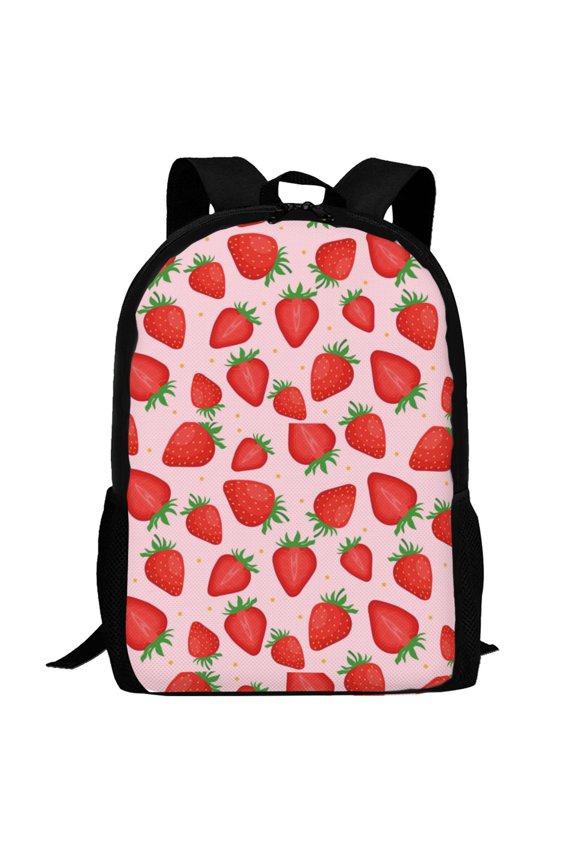Strawberries Pattern Carry on Backpack,16.5x12.5x5.5 Personal Item Bag Carry On Backpack Water Resistant Lightweight Daypack