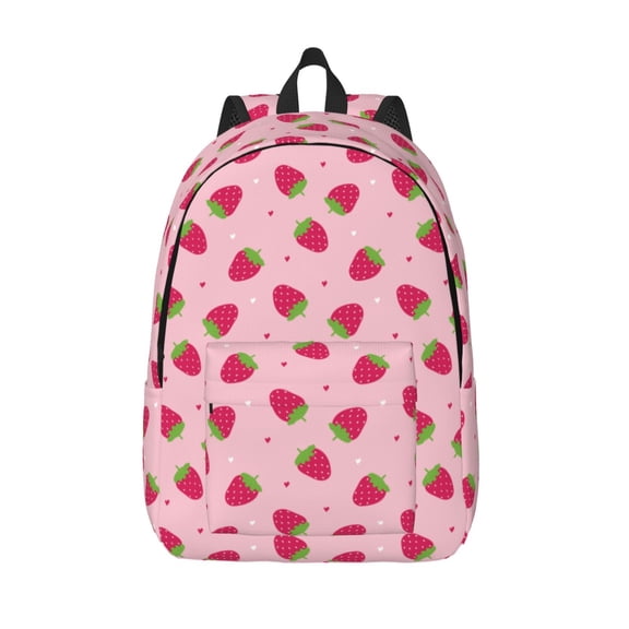 Defioc Strawberries for Canvas Backpack,Travel Rucksack Unisex Knapsack Laptop Backpack for Work & College -Medium