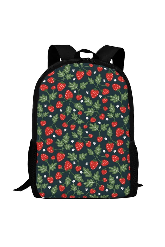 Strawberry Pattern Carry on Backpack,16.5x12.5x5.5 Personal Item Bag Carry On Backpack Water Resistant Lightweight Daypack