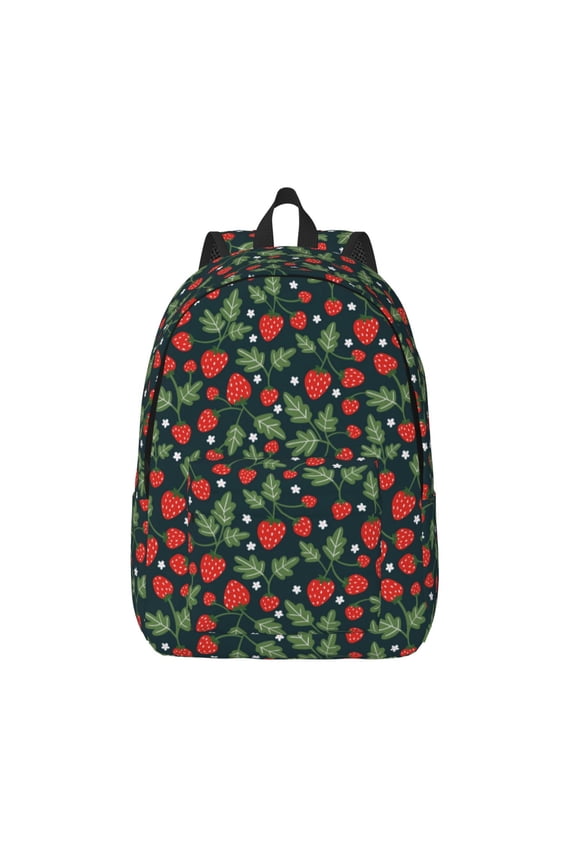 Strawberry for Canvas Backpack,Travel Rucksack Unisex Knapsack Laptop Backpack for Work & College -Small