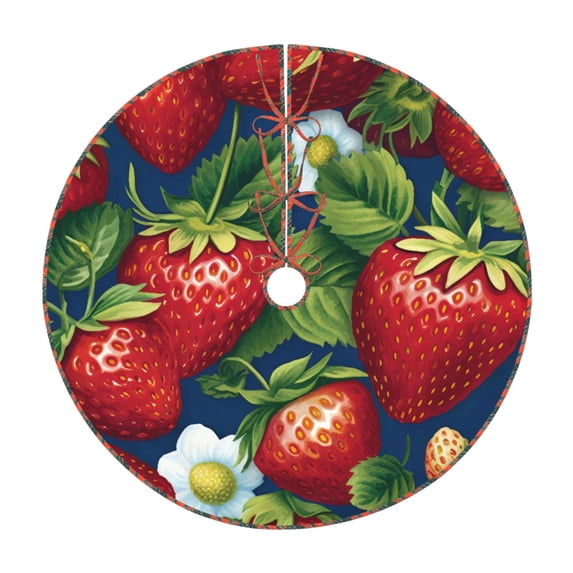 Defioc Strawberry2 for Christmas Tree Skirt Snowman Xmas Tree Skirt Farmhouse Christmas Decorations Tree Mat for Holiday Party Decor-30"