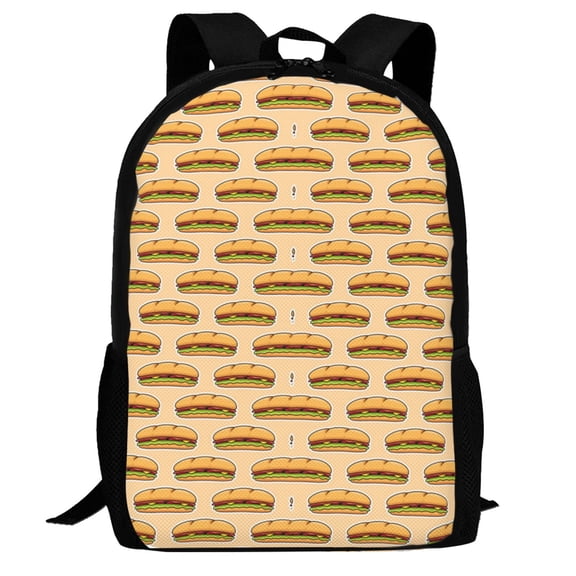 Defioc Submarine Sub Sandwich Pattern Carry on Backpack,16.5x12.5x5.5 Personal Item Bag Carry On Backpack Water Resistant Lightweight Daypack