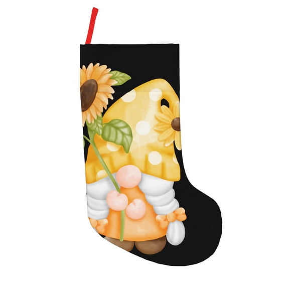 Defioc Sunflower Gnomes 3 for Christmas Stockings 18" Personalized Holiday Stocking for Family, Farmhouse Decor, Xmas Tree Decoration, 1 Pack