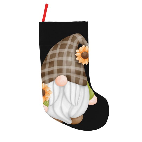 Defioc Sunflower Gnomes 4 for Christmas Stockings 18" Personalized Holiday Stocking for Family, Farmhouse Decor, Xmas Tree Decoration, 1 Pack