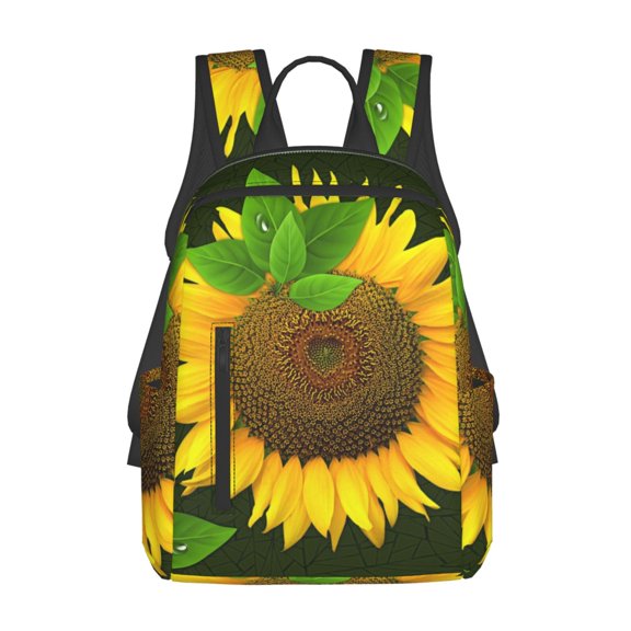Defioc Sunflower3 Pattern Travel Laptop Backpack,Lightweight Backpack Travel Hiking Daypack Backpack Work Bag for Men Women