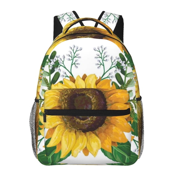Defioc Sunflowers (2) Pattern Laptop Backpack,Travel Backpack Outdoor Activities Bag Daypack for Travel Hiking Shopping Daily