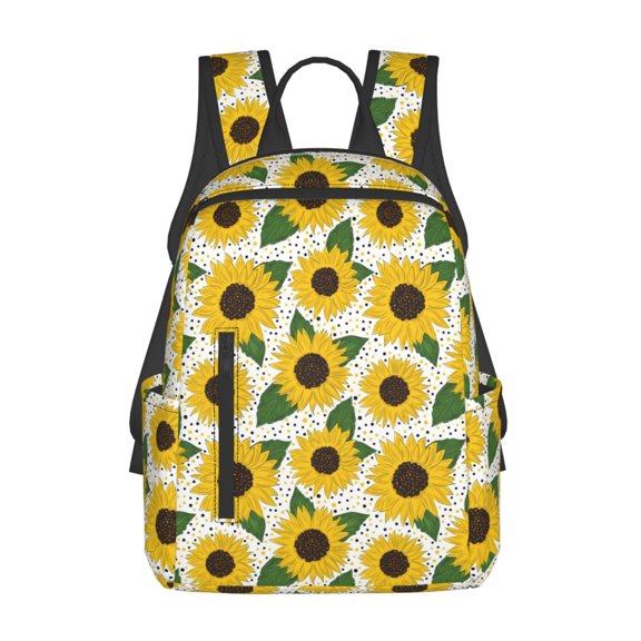 Defioc Sunflowers Pattern Travel Laptop Backpack,Lightweight Backpack Travel Hiking Daypack Backpack Work Bag for Men Women