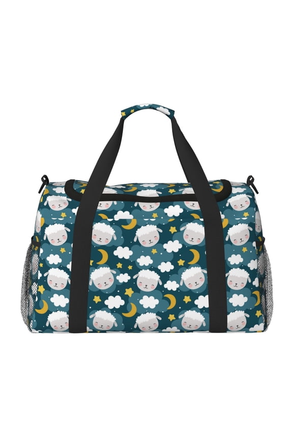 Sweet Dream Lamb Print Hand Travel Bag - Foldable Travel Duffel Bags for Men Women -Sport Gym Bag - Overnight Travel Duffel Bag - Adjustable Shoulder Strap