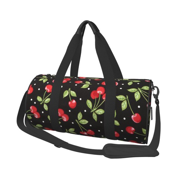 Defioc Sweet Red Cherry for Travel Duffle Bag,Weekender Bag Carry On Tote Bags Hospital Bag Large Capacity Sport Gym Bag for Men Women Fit for Trave, Gym,Weekend