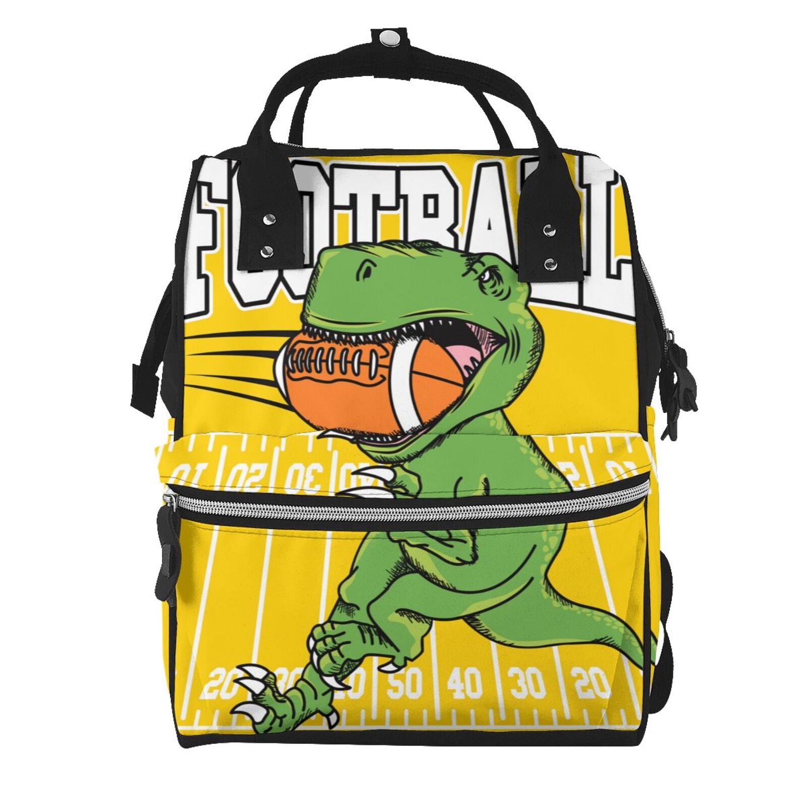 Defioc T-Rex Playing Football for Baby Diaper Bag Backpack - Baby Bag for Boys & Girls - Diaper Backpack - Large Travel Diaper Bags- Baby Registry Search & Shower Gifts