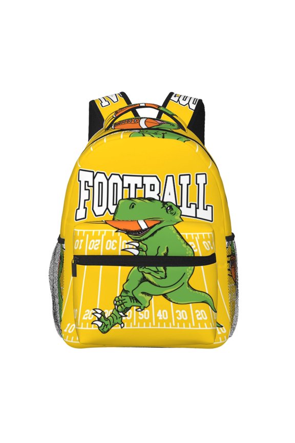 T-Rex Playing Football Pattern Laptop Backpack,Travel Backpack Outdoor Activities Bag Daypack for Travel Hiking Shopping Daily
