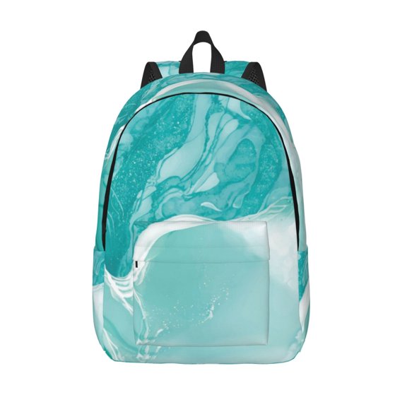 Defioc Teal Turquoise 1 for Canvas Backpack,Travel Rucksack Unisex Knapsack Laptop Backpack for Work & College -Medium