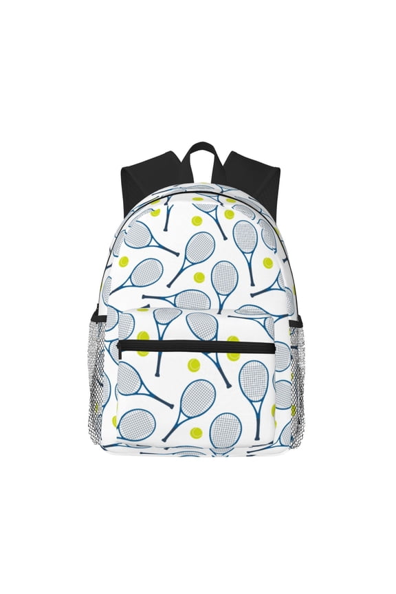 Tennis Rackets And Balls Pattern Laptop Backpack for Men and Women,Casual Backpack Dayback Sports Bookbag for Travel Running Hiking