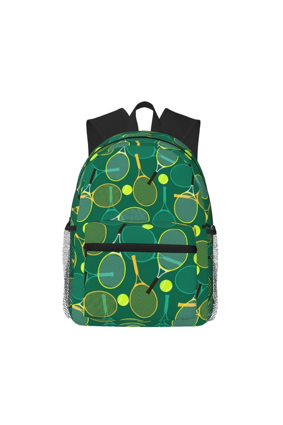 Tennis Rackets and Balls Pattern Laptop Backpack for Men and Women,Casual Backpack Dayback Sports Bookbag for Travel Running Hiking