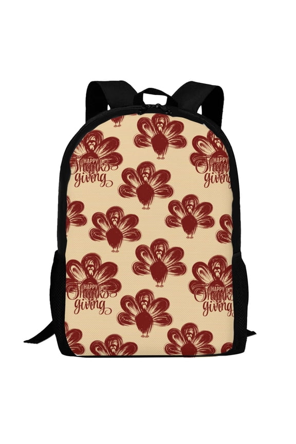 Thanksgiving Sketch Turkey Pattern Carry on Backpack,16.5x12.5x5.5 Personal Item Bag Carry On Backpack Water Resistant Lightweight Daypack