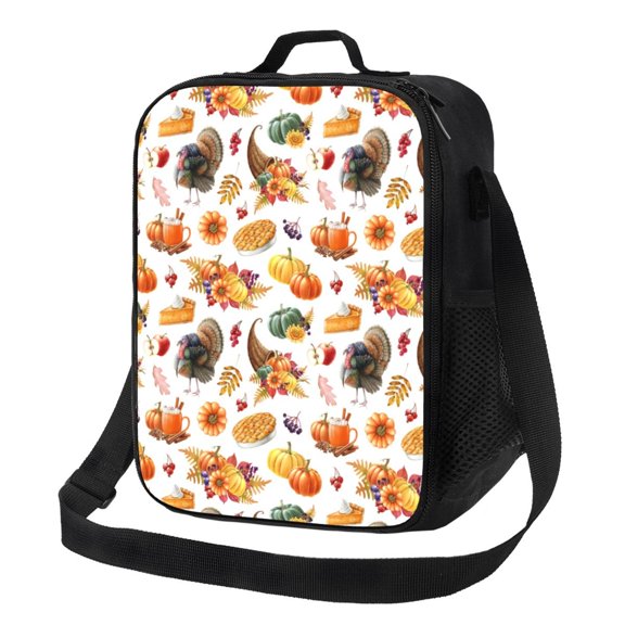 Defioc Thanksgiving Turkeys 1 Print Lunch Box for Men & Women, Insulated Lunch Bag Thickened Thermal Leakproof Lunch Tote Bag for Adult Office Travel Picnic