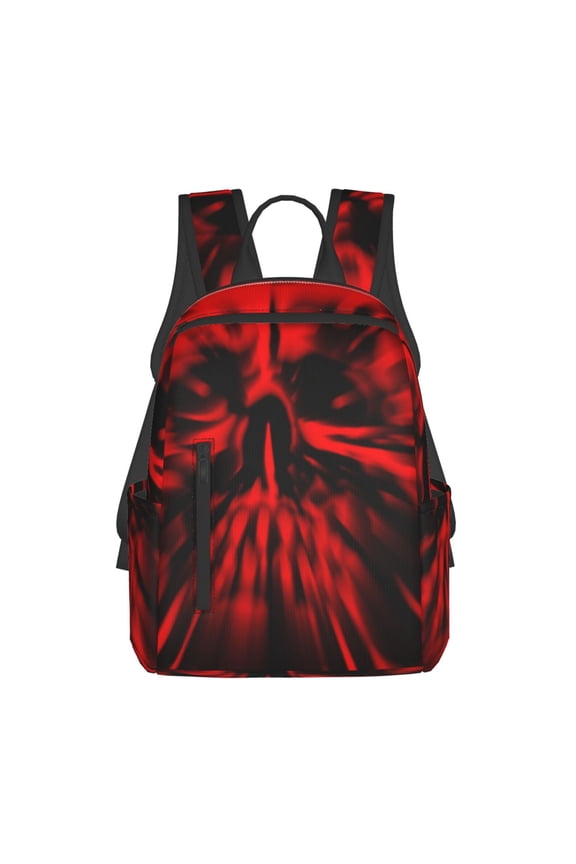 The Red Head Skull Pattern Travel Laptop Backpack,Lightweight Backpack Travel Hiking Daypack Backpack Work Bag for Men Women