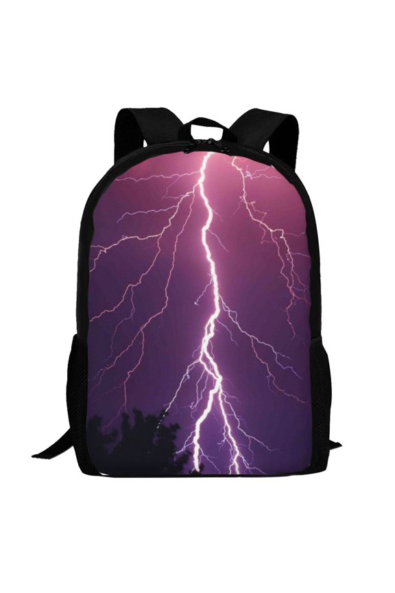 Thunderstorm Violet Purple Pattern Carry on Backpack,16.5x12.5x5.5 Personal Item Bag Carry On Backpack Water Resistant Lightweight Daypack