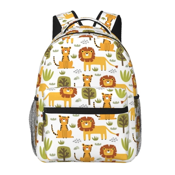 Defioc Tiger Lion Pattern Laptop Backpack,Travel Backpack Outdoor Activities Bag Daypack for Travel Hiking Shopping Daily