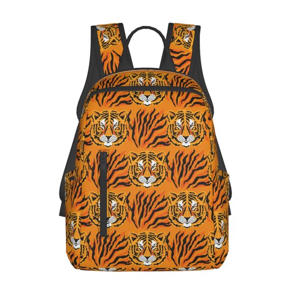 Defioc Tiger Pattern Travel Laptop Backpack,Lightweight Backpack Travel Hiking Daypack Backpack Work Bag for Men Women
