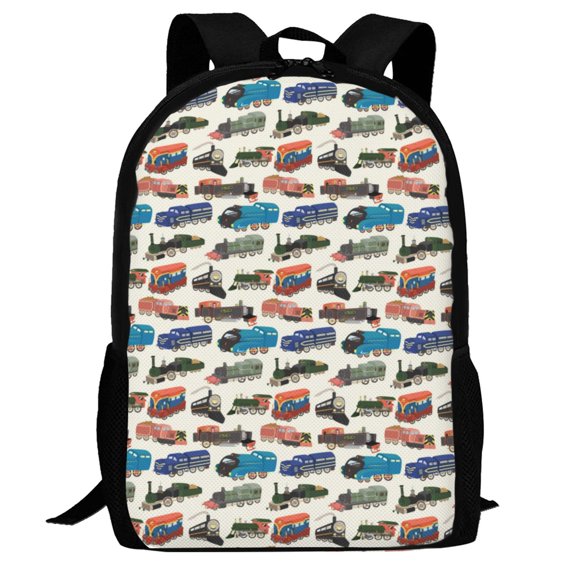 Defioc Train Pattern Carry on Backpack,16.5x12.5x5.5 Personal Item Bag Carry On Backpack Water Resistant Lightweight Daypack