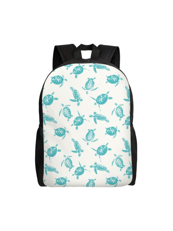 Turtle Print Backpack -Travel,or Work Bookbag Daypacks with 15-Inch Laptop Sleeve and Dual Water Bottle Pockets