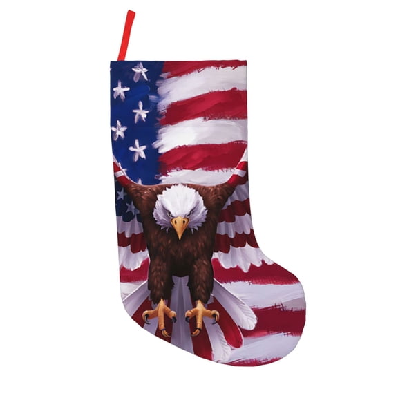 Defioc USA Eagle with Spread Wings for Christmas Stockings 18" Personalized Holiday Stocking for Family, Farmhouse Decor, Xmas Tree Decoration, 1 Pack