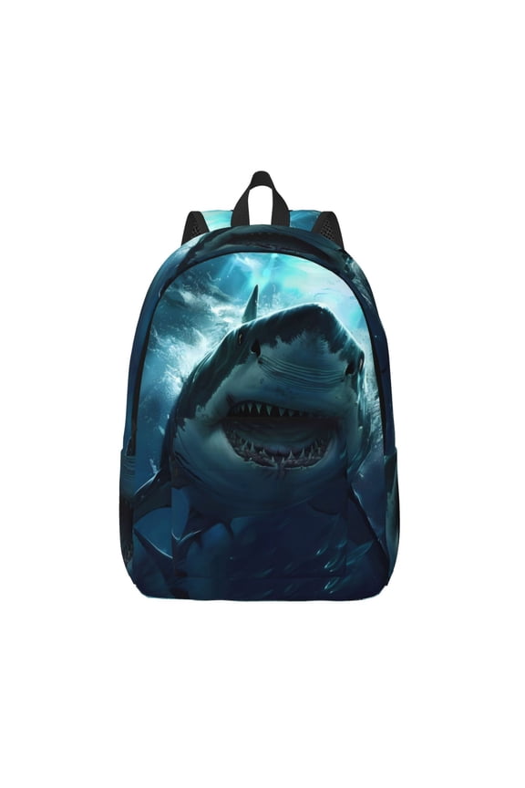 Undersea Shark for Canvas Backpack,Travel Rucksack Unisex Knapsack Laptop Backpack for Work & College -Medium