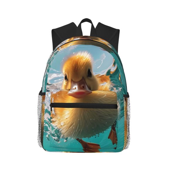 Defioc Underwater Swimming Duck Pattern Laptop Backpack for Men and Women,Casual Backpack Dayback Sports Bookbag for Travel Running Hiking