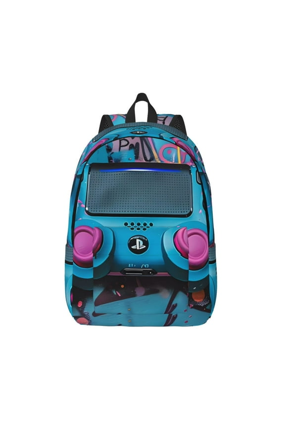 Urban Graffiti Gaming Style for Canvas Backpack,Travel Rucksack Unisex Knapsack Laptop Backpack for Work & College -Small