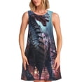 thumbnail image 1 of Defioc Urban Mechanical Dragon Pattern Women's Summer Dresses 2025 Beach Casual Sleeveless Tank Loose Sundress Beach Vacation Clothes with Pocket -Large, 1 of 7