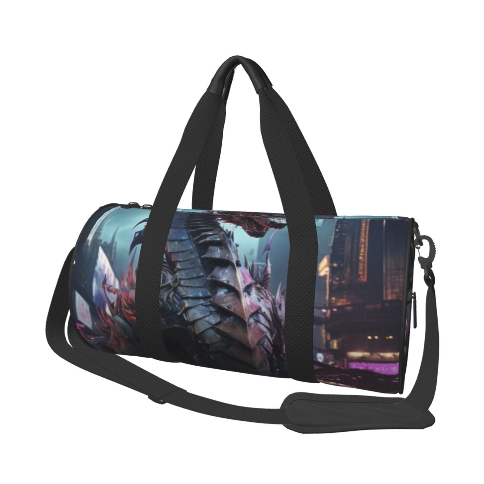 Defioc Urban Mechanical Dragon for Travel Duffle Bag,Weekender Bag Carry On Tote Bags Hospital Bag Large Capacity Sport Gym Bag for Men Women Fit for Trave, Gym,Weekend