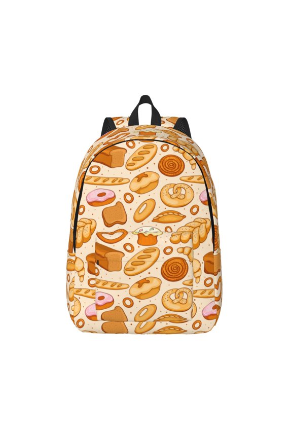 Various Bread for Canvas Backpack,Travel Rucksack Unisex Knapsack Laptop Backpack for Work & College -Medium