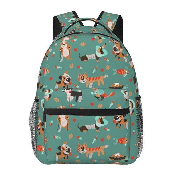 Defioc Veterinary Clinics Pattern Laptop Backpack,Travel Backpack Outdoor Activities Bag Daypack for Travel Hiking Shopping Daily
