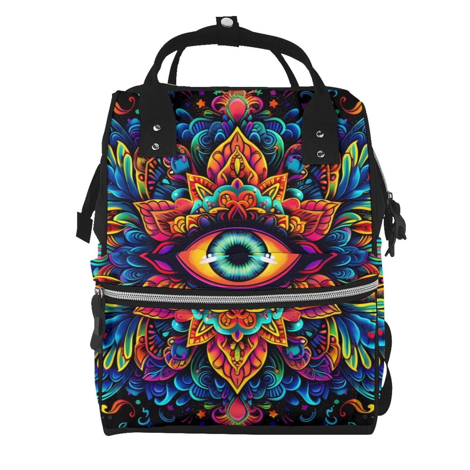 Defioc Vibrant Psychedelic Eye for Baby Diaper Bag Backpack - Baby Bag for Boys & Girls - Diaper Backpack - Large Travel Diaper Bags- Baby Registry Search & Shower Gifts