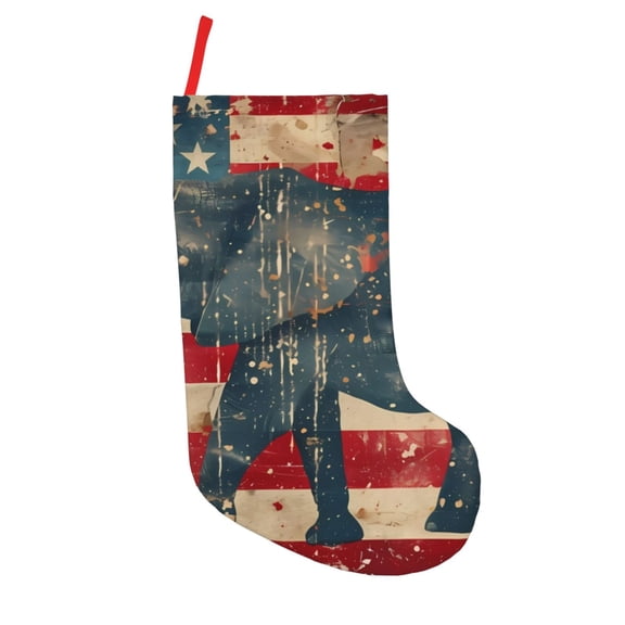 Defioc Vintage American Flag Elephant for Christmas Stockings 18" Personalized Holiday Stocking for Family, Farmhouse Decor, Xmas Tree Decoration, 1 Pack