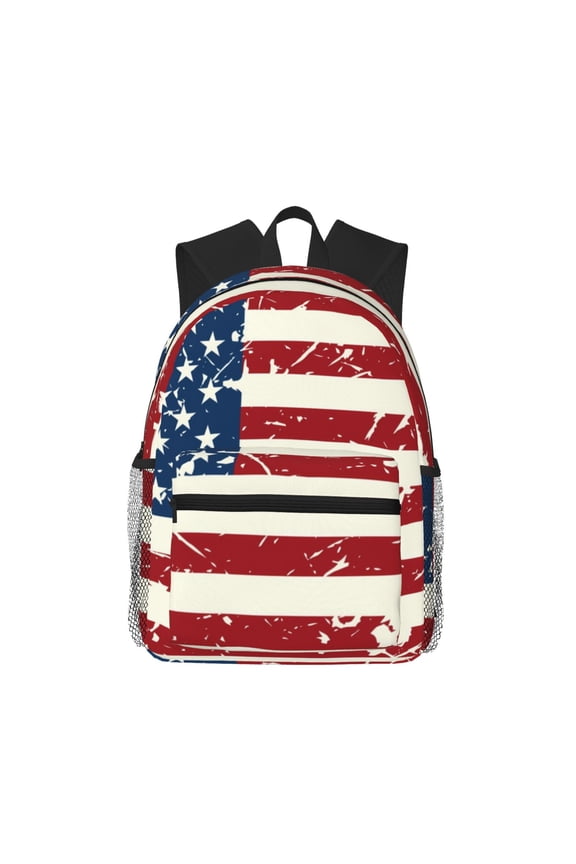 Vintage American Flag Pattern Laptop Backpack for Men and Women,Casual Backpack Dayback Sports Bookbag for Travel Running Hiking
