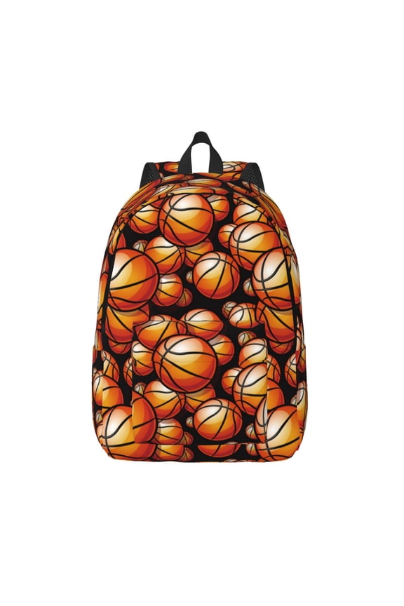 Vintage Basketball for Canvas Backpack,Travel Rucksack Unisex Knapsack Laptop Backpack for Work & College -Small