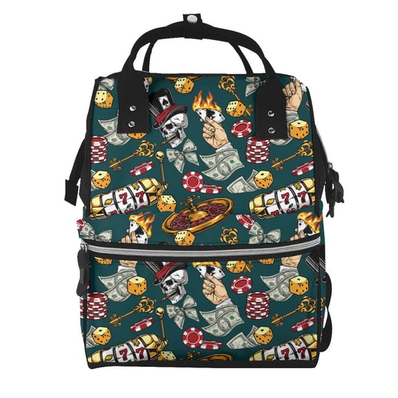 Defioc Vintage Casino Chips for Baby Diaper Bag Backpack - Baby Bag for Boys & Girls - Diaper Backpack - Large Travel Diaper Bags- Baby Registry Search & Shower Gifts
