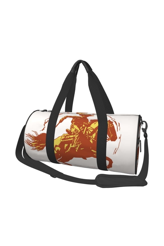 Vintage Cowboy On A Bronco Horse for Travel Duffle Bag,Weekender Bag Carry On Tote Bags Hospital Bag Large Capacity Sport Gym Bag for Men Women Fit for Trave, Gym,Weekend