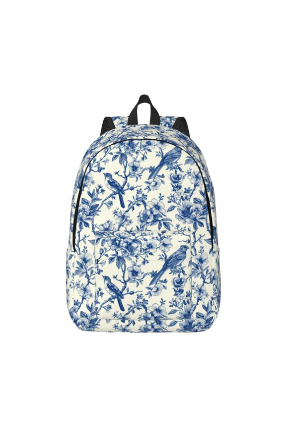 Vintage Floral Birds for Canvas Backpack,Travel Rucksack Unisex Knapsack Laptop Backpack for Work & College -Medium