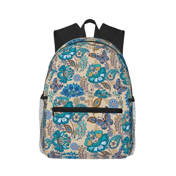 Defioc Vintage Floral Butterflies Pattern Laptop Backpack for Men and Women,Casual Backpack Dayback Sports Bookbag for Travel Running Hiking