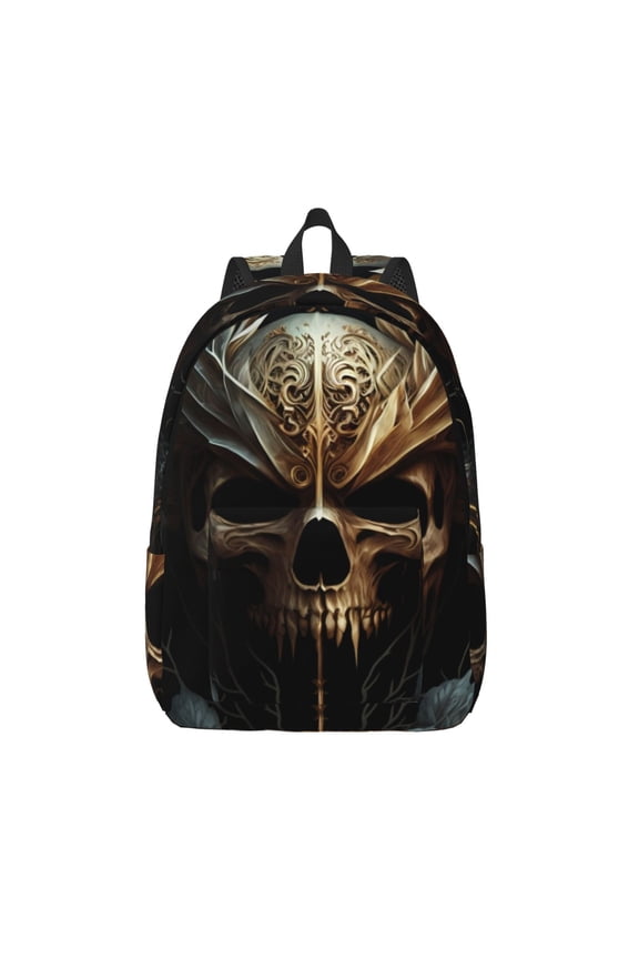 Vintage Ornate Skull for Canvas Backpack,Travel Rucksack Unisex Knapsack Laptop Backpack for Work & College -Small