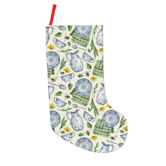 Defioc Vintage Utensils for Christmas Stockings 18" Personalized Holiday Stocking for Family, Farmhouse Decor, Xmas Tree Decoration, 1 Pack